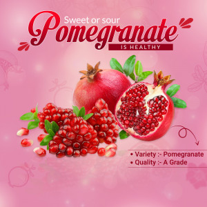 Close-up of a pomegranate with seeds and a halved fruit, promoting its health benefits.