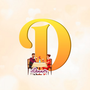 Letter D with a couple enjoying dinner