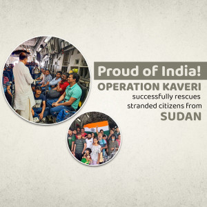 Image depicting the successful rescue of Indian citizens from Sudan under Operation Kaveri.