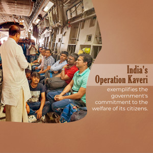People seated inside a military transport aircraft during Operation Kaveri