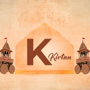 Letter K with Indian palace architecture and the word Kirtan