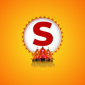 Letter S with Jagannath Temple background