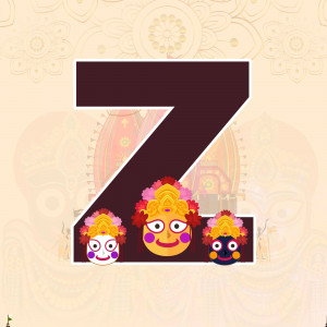 Letter Z with Jagannath motifs
