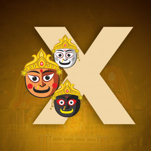 Letter X with Durga Puja masks