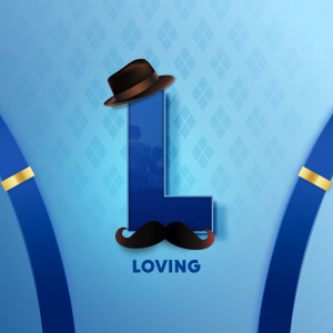 Letter L with mustache and hat for Father's Day
