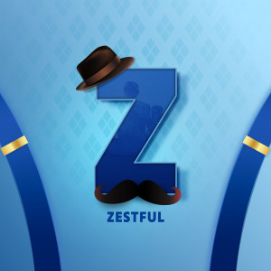 Letter Z with a mustache, hat, and suspenders