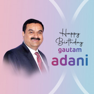 Portrait of Gautam Adani with birthday wishes