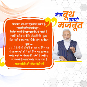 Image of Narendra Modi with a quote about financial empowerment and the strength of the nation.