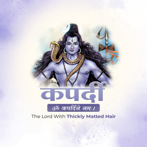 Digital art depicting Lord Shiva with matted hair and a snake around his neck.
