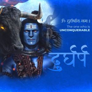 Digital art depicting Lord Shiva with Nandi the bull