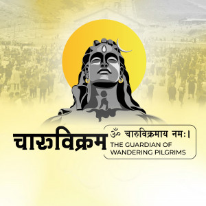 Illustration of Lord Shiva with the Char Dham Yatra in the background