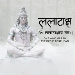 Statue of Lord Shiva in meditative pose with a third eye on his forehead