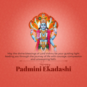 Lord Vishnu image with Padmini Ekadashi wishes