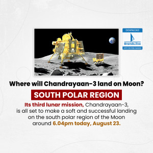 Chandrayaan-3 lunar lander on the Moon's South Polar Region