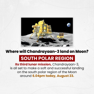 Chandrayaan-3 lander on the Moon's South Polar Region