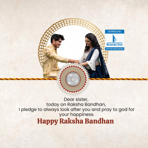 A brother tying a Rakhi on his sister's wrist, celebrating Raksha Bandhan.