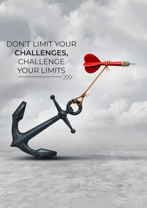 Image of an anchor being pulled by a dart, symbolizing overcoming challenges and expanding limits.