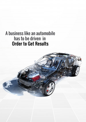 Transparent car with visible engine, representing business mechanics