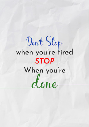 Motivational quote on a crumpled paper background