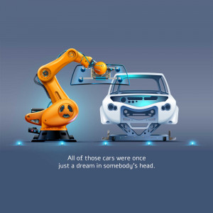 Robotic arm welding a car chassis in a factory