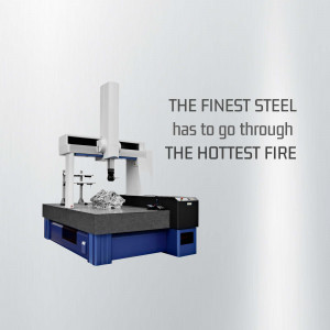 Coordinate Measuring Machine (CMM) inspecting metal parts