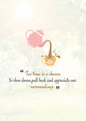 Illustration of a teapot pouring tea into a cup with a motivational quote.