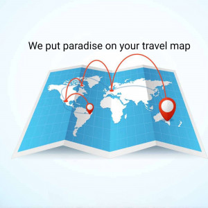 World map with red pins indicating travel destinations