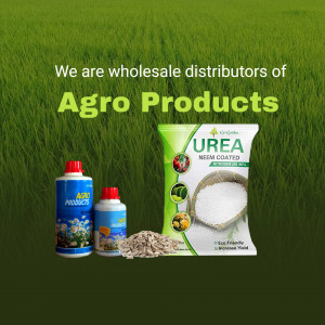 Image of urea, agro products, and fertilizer with text 'We are wholesale distributors of Agro Products'