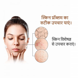 Woman with skin problems and treatment options