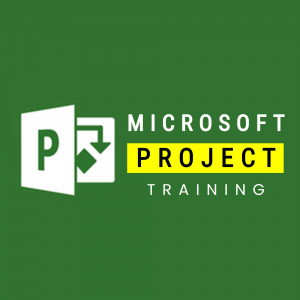 Microsoft Project Training logo with a green background