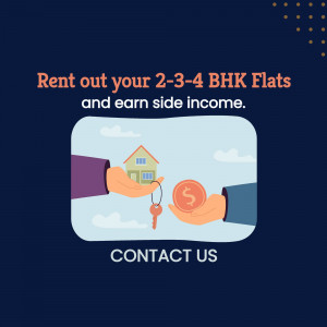 Image promoting rental income for 2-3-4 BHK flats.