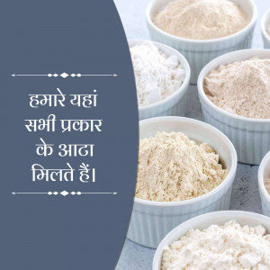 Assortment of different types of Indian flours in white ramekins