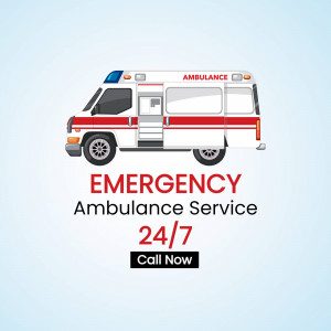 Illustration of an ambulance with emergency contact information