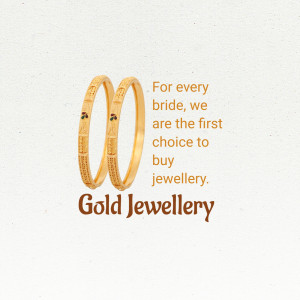 Pair of gold bangles with floral accents and text promoting bridal jewelry