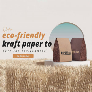 Image of eco-friendly kraft paper bags with a minimalist design.