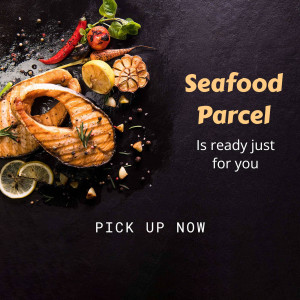 Close-up of a beautifully prepared seafood parcel featuring grilled salmon, lemon, and herbs.