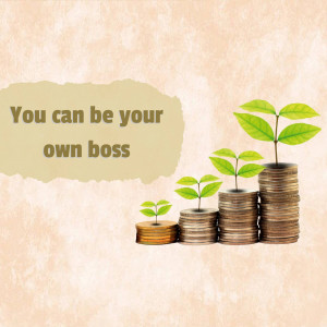 Image depicting financial growth and the possibility of becoming your own boss.