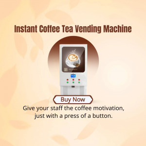 Modern vending machine offering instant coffee and tea