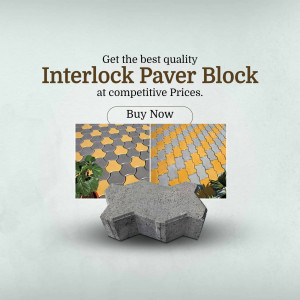 Image of Interlock Paver Blocks with a 'Buy Now' call to action.
