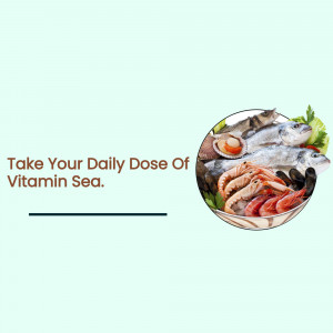 Assortment of seafood including fish, shrimp, mussels, and eggs on a plate