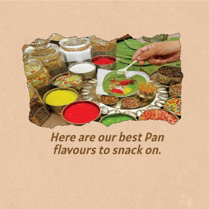 A collage of ingredients used in making Pan, with text 'Here are our best Pan flavors to snack on.'