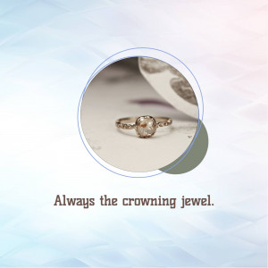 Close-up of a delicate gold ring with a sparkling diamond