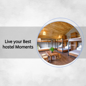 Interior view of a clean and modern hostel dormitory with bunk beds.
