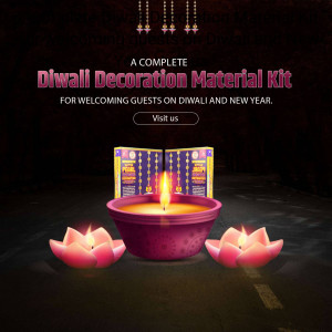 Diwali decoration kit with diya and flowers