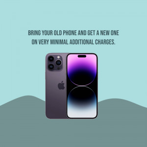 Image of two iPhones with text promoting a phone upgrade offer.