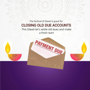 Diwali Payment Reminder Promotional Banner For LinkedIn