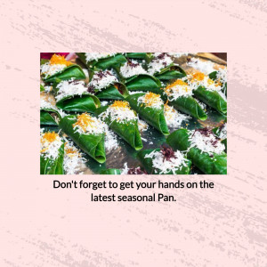 Close-up of freshly prepared seasonal Pan with grated coconut and spices.