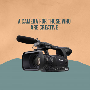 Panasonic camcorder with microphone on a textured background