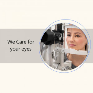 Woman undergoing an eye exam with a slit lamp