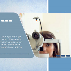 Woman undergoing an eye exam with a slit lamp